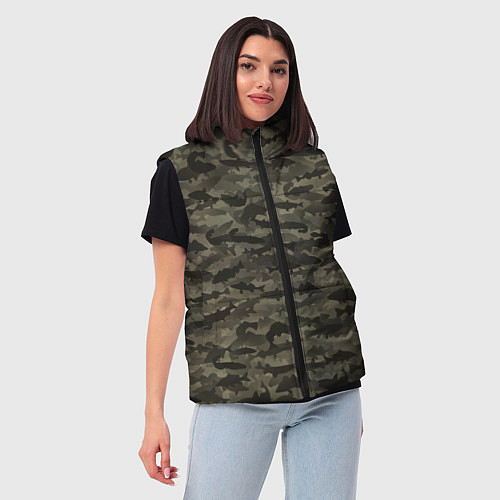 Женский жилет Камуфляж рыбака / 3D-Черный – фото 3