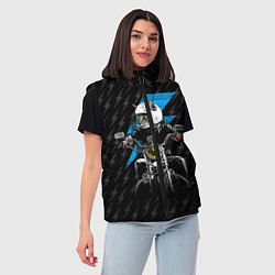 Женский жилет Кот байкер, цвет: 3D-черный — фото 2