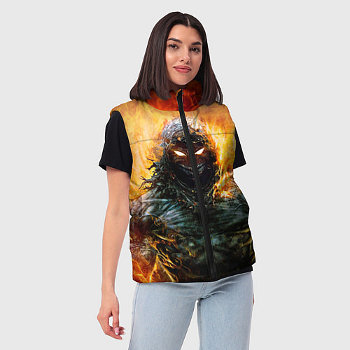 Женский жилет Disturbed: Monster Flame / 3D-Черный – фото 3