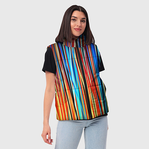 Женский жилет Colored stripes / 3D-Черный – фото 3