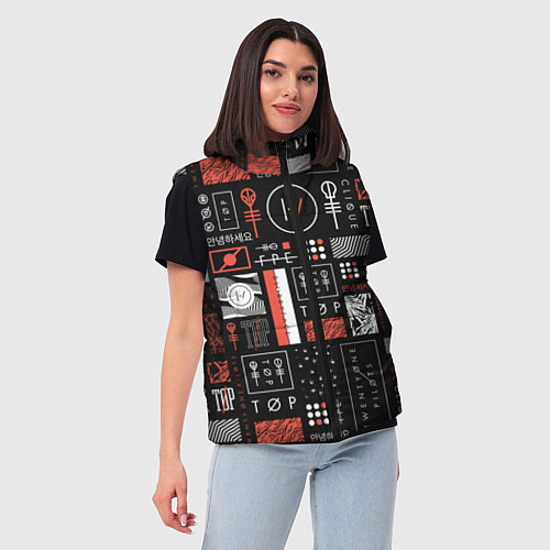 Женский жилет 21 Pilots: Geometry / 3D-Красный – фото 3