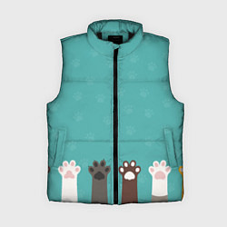 Женский жилет Лапки котеек, цвет: 3D-черный