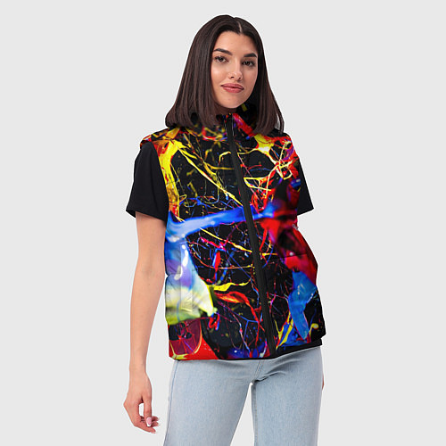 Женский жилет Краски / 3D-Черный – фото 3