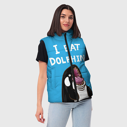 Женский жилет I eat dolphins / 3D-Красный – фото 3