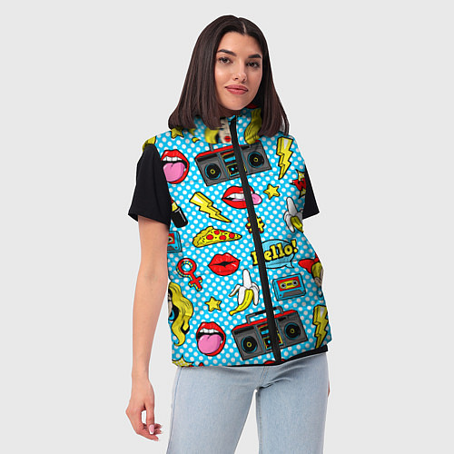 Женский жилет Девочка из комикса / 3D-Красный – фото 3