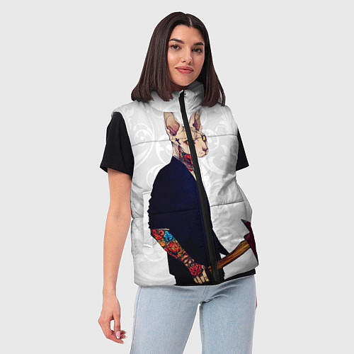 Женский жилет Сфинкс с топором / 3D-Черный – фото 3