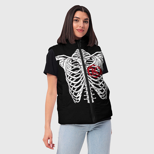 Женский жилет Кукрыниксы: Скелет / 3D-Черный – фото 3