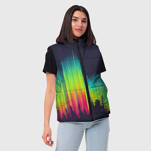 Женский жилет Северное сияние / 3D-Черный – фото 3