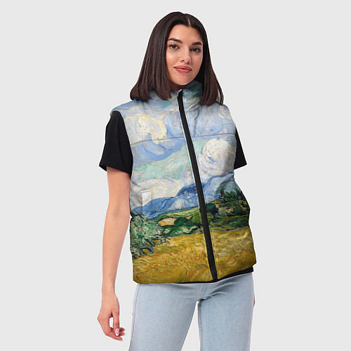 Женский жилет Ван Гог Картина / 3D-Черный – фото 3