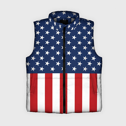 Женский жилет Флаг США / 3D-Светло-серый – фото 1