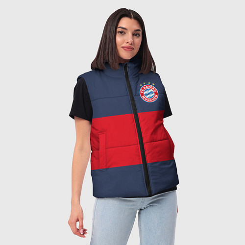 Женский жилет Bayern Munchen - Red-Blue FCB 2022 NEW / 3D-Черный – фото 3