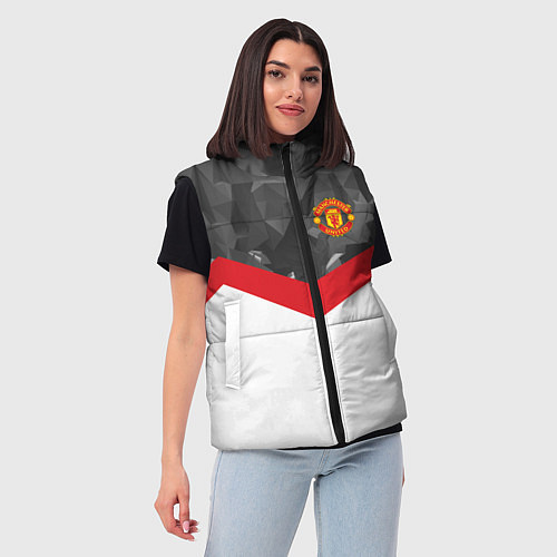 Женский жилет Man United FC: Grey Polygons / 3D-Красный – фото 3