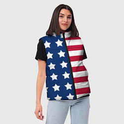Женский жилет USA Flag, цвет: 3D-черный — фото 2