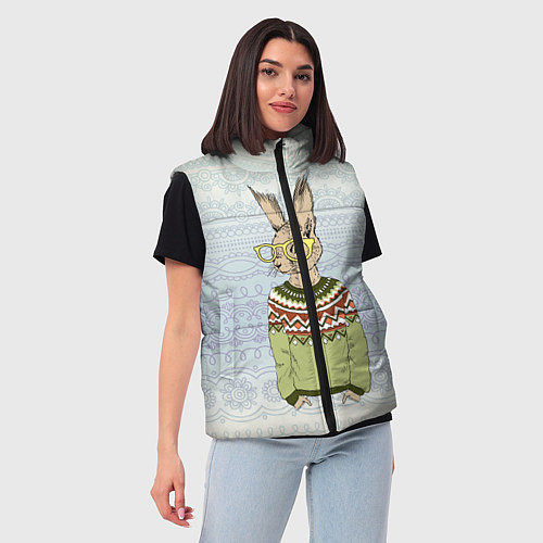 Женский жилет Кролик хипстер / 3D-Черный – фото 3