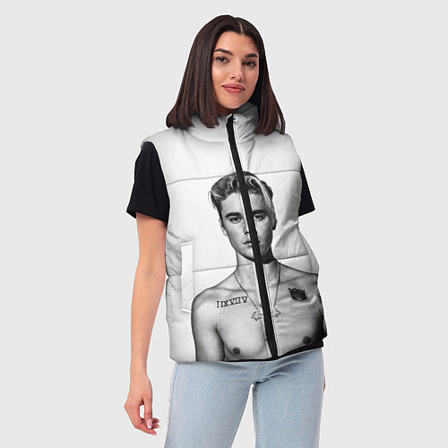 Женский жилет Джастин Бибер Ч/Б / 3D-Красный – фото 3