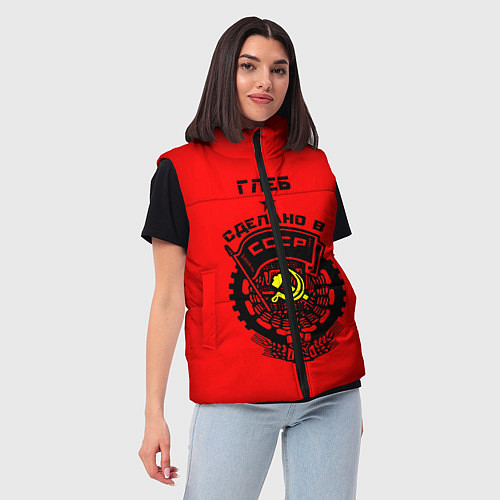 Женский жилет Глеб: сделано в СССР / 3D-Красный – фото 3