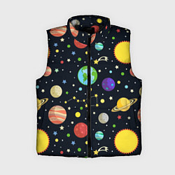 Женский жилет Солнечная система, цвет: 3D-черный