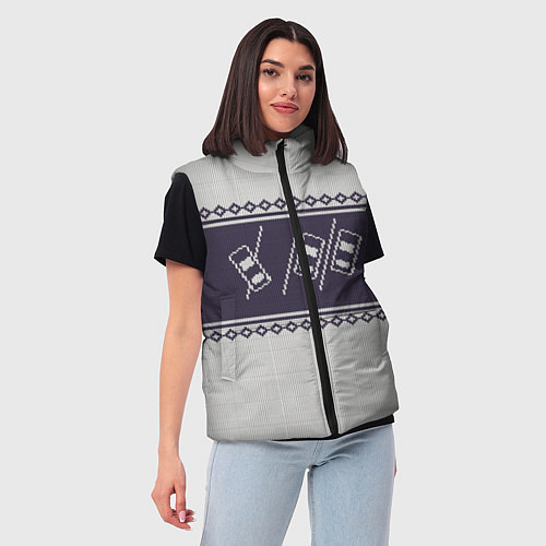 Женский жилет Форсаж: Зимний узор / 3D-Черный – фото 3
