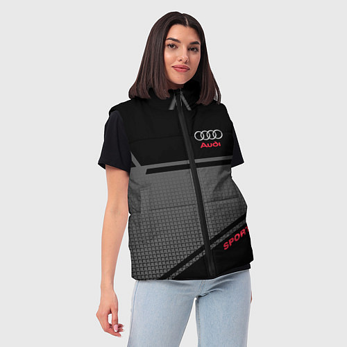 Женский жилет Audi: Crey & Black / 3D-Красный – фото 3