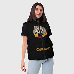 Женский жилет Cuphead: Black Mugman, цвет: 3D-светло-серый — фото 2