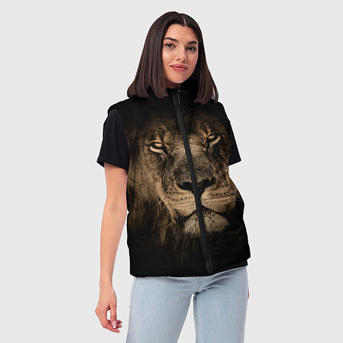 Женский жилет Львиный взгляд / 3D-Черный – фото 3