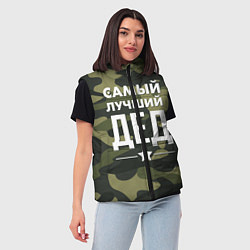 Женский жилет Самый лучший дед: милитари, цвет: 3D-красный — фото 2