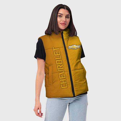 Женский жилет Chevrolet желтый градиент / 3D-Светло-серый – фото 3