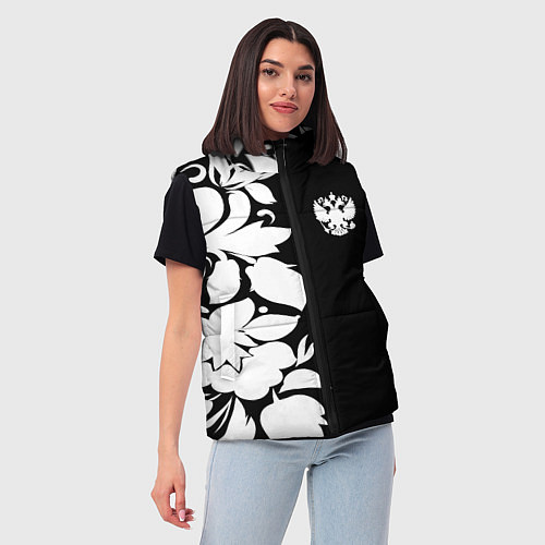 Женский жилет Russia: B&W Floral / 3D-Красный – фото 3