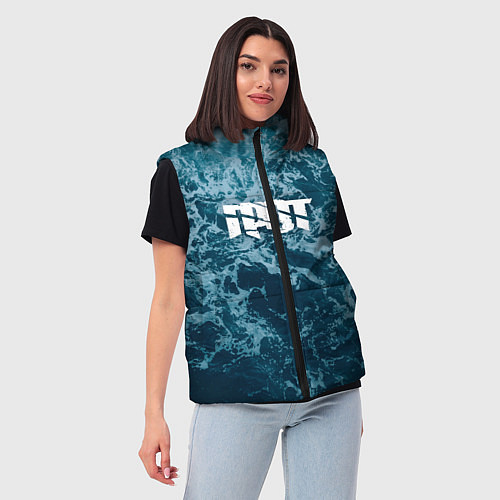 Женский жилет Грот: Синий мрамор / 3D-Черный – фото 3