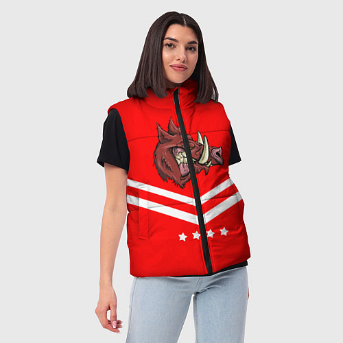 Женский жилет Спартанский кабан / 3D-Черный – фото 3