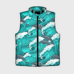 Женский жилет Лазурные дельфины