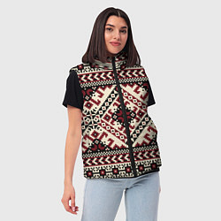 Женский жилет Славянский орнамент, цвет: 3D-красный — фото 2