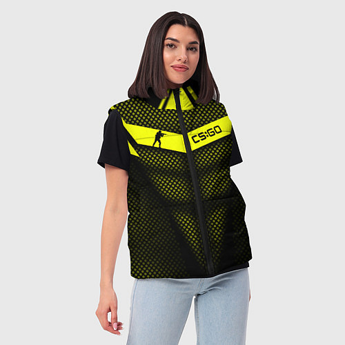 Женский жилет CS:GO Yellow Carbon / 3D-Красный – фото 3