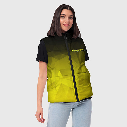 Женский жилет Cyberpunk 2077: Yellow Poly / 3D-Красный – фото 3