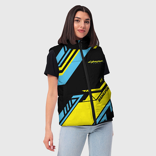 Женский жилет Cyberpunk 2077: Samurai / 3D-Черный – фото 3