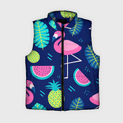 Женский жилет Фруктовый фламинго, цвет: 3D-светло-серый
