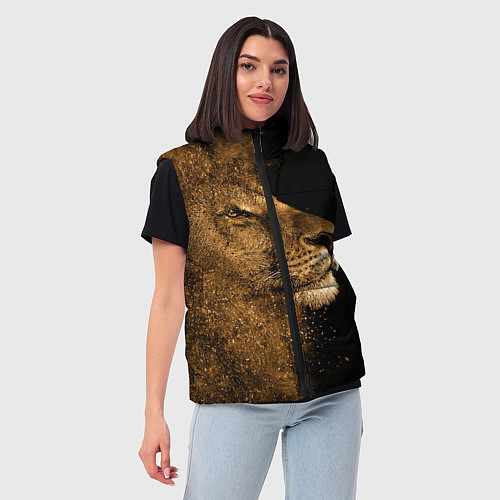 Женский жилет Песчаный лев / 3D-Черный – фото 3