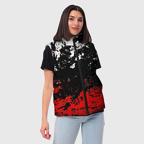 Женский жилет Брызги красок / 3D-Черный – фото 3