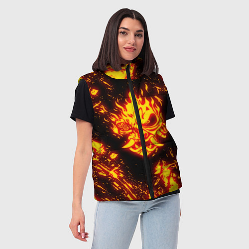 Женский жилет Cyberpunk 2077: FIRE SAMURAI / 3D-Черный – фото 3