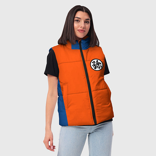 Женский жилет DBZ: Goku Kanji Emblem / 3D-Светло-серый – фото 3