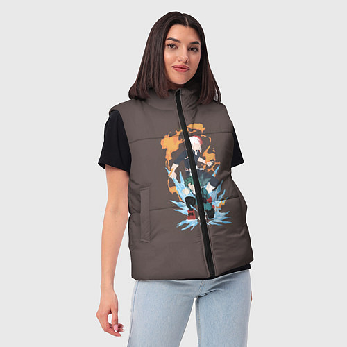 Женский жилет Deku & Shouto / 3D-Светло-серый – фото 3