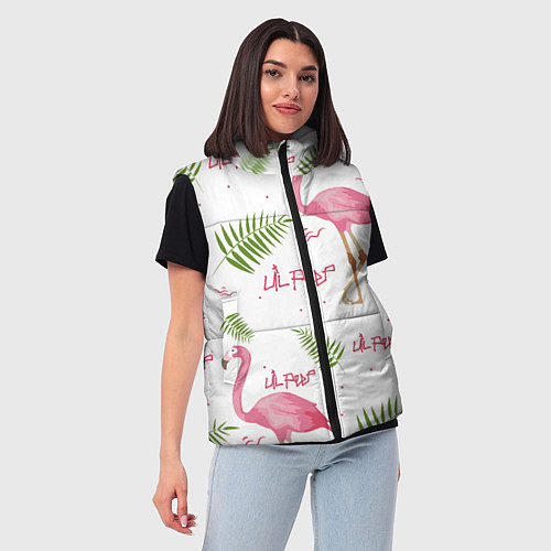 Женский жилет Lil Peep: Pink Flamingo / 3D-Черный – фото 3