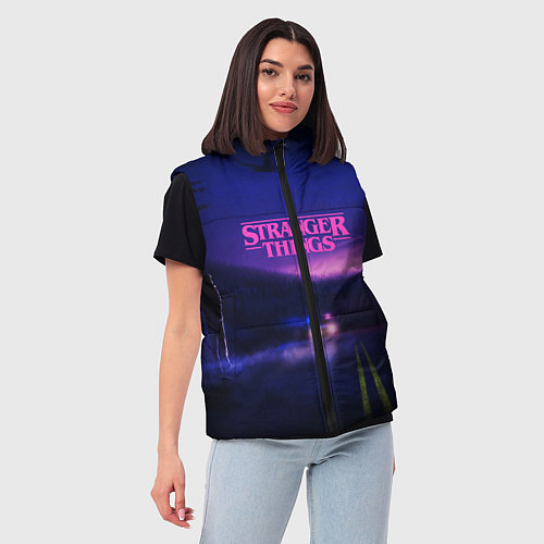 Женский жилет Stranger Things: Neon Road / 3D-Черный – фото 3