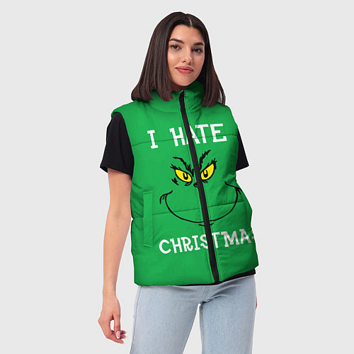 Женский жилет I hate christmas / 3D-Красный – фото 3