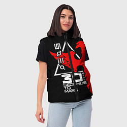 Женский жилет 30 Seconds to Mars, цвет: 3D-красный — фото 2