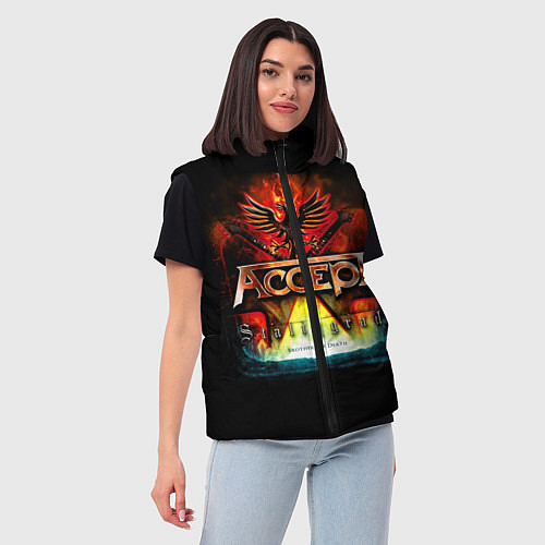 Женский жилет Accept: Flame Eagle / 3D-Красный – фото 3