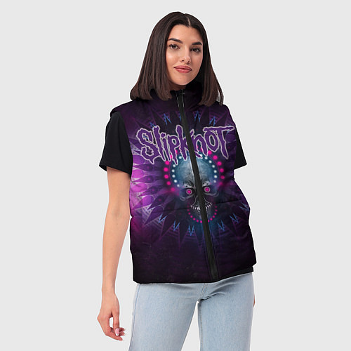 Женский жилет Slipknot: Neon Skull / 3D-Красный – фото 3
