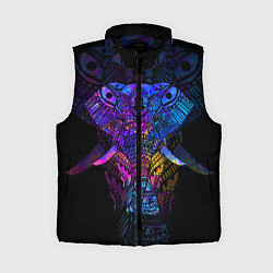 Женский жилет Слон орнамент, цвет: 3D-черный