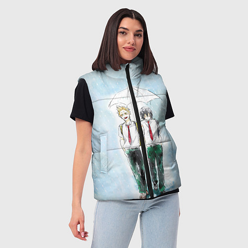 Женский жилет Геройская Академия / 3D-Светло-серый – фото 3