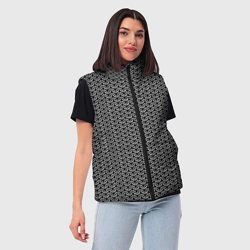 Женский жилет Кольчуга воина / 3D-Черный – фото 3